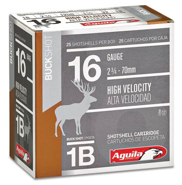 Aguila Ammunition 16ga Buckshot 2.75 inch Shotgun Shells - 1Buck | 1-1/8oz | 1250 fps | 25rd Box