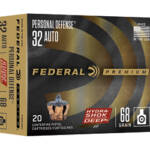 FED HYDRA SHOK 32ACP 68GR JHP 20/200
