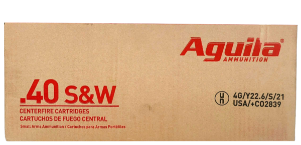 Aguila Ammunition .40 S&W Handgun Ammo - 180 Grain | FMJ Flat Nose | 1000rd Case