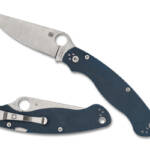 SPYDERCO MILITARY 2 G-10 4" BLUE