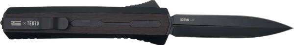 Zastava A7 OTF Knife - Tactical Black Wood | S35VN Dagger Blade