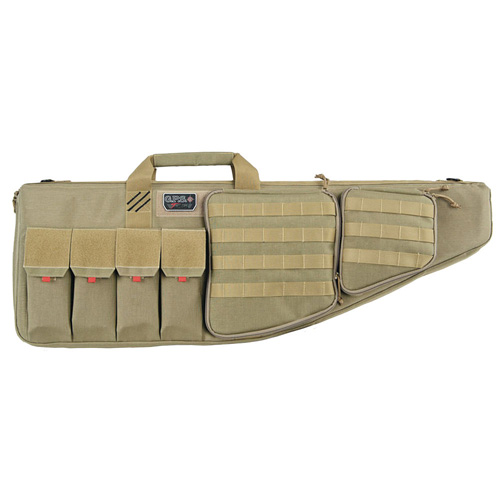 TACTICAL AR CASE WITH EXTERNAL HANDGUN CASE, 35", SOFT, TAN