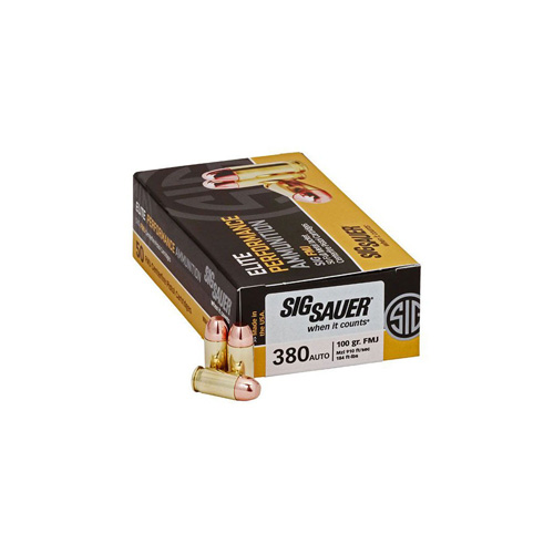 ELITE PERFORMANCE AMMUNITION - 380 AUTO, 100 GR, ELITE BALL, FMJ, 910 FPS, 50/BX