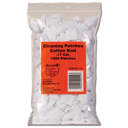 COTTON KNIT CLEANING PATCHES - .17 CALIBER RIFLE, 1000 BULK BAG