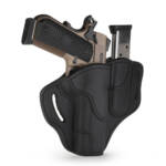 OPEN TOP MULTI-FIT BELT HOLSTER AND BUILT-IN MAG POUCH - STEALTH BLACK - RIGHT HAND - BRN HP, COLT 1911 5”, KIM 1911 5”, SIG 1911 5” W/RAIL