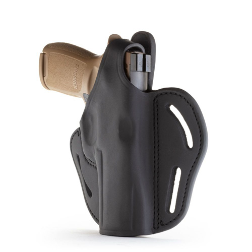 REINFORCED THUMB BREAK HOLSTER - STEALTH BLACK, RIGHT HANDED, LEATHER, SIG SAUER P220/P227, BHX5