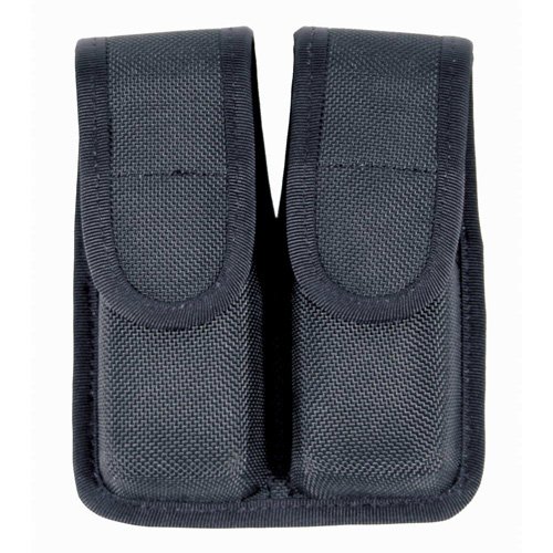 DOUBLE MAG POUCH (SINGLE ROW) CORDURA - BLACK, 9MM/.40 CAL/.45 CAL