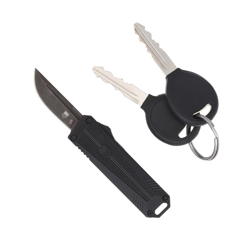 CALIFORNIA OTF 929TB - BLACK, DROP POINT, 1.75" STONEWASHED BLADE, TOP RETRACTION
