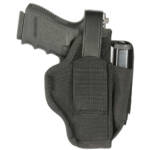 NYLON AMBIDEXTROUS HOLSTER WITH MAG POUCH  - BLACK, SIZE 1, 3" - 4" BARREL MEDIUM FRAME, .32/.380 AUTOS