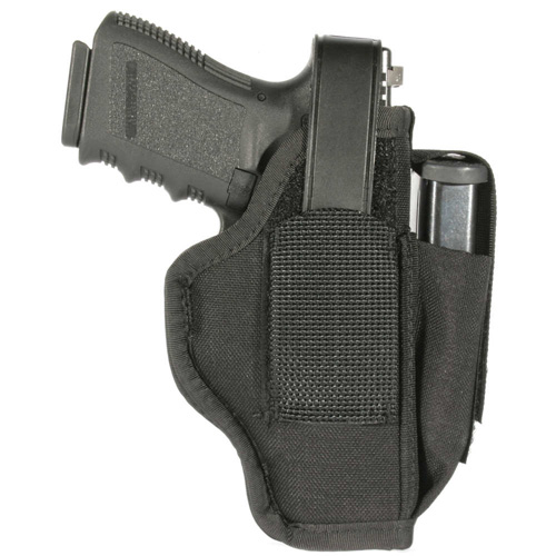 NYLON AMBIDEXTROUS HOLSTER WITH MAG POUCH  - BLACK, SIZE 1, 3" - 4" BARREL MEDIUM FRAME, .32/.380 AUTOS