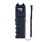 STUN GUN & FLASHLIGHT - BLACK, 1.25 µC, 120 LUMENS, ANTI-GRAB BAR