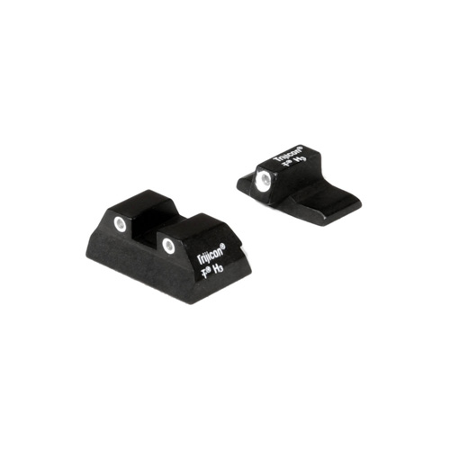 BRIGHT & TOUGH NIGHT SIGHTS - H&K P2000/P2000 SK, FRONT WHITE OUTLINE/GREEN TRITIUM, REAR WHITE OUTLINE/YELLOW TRITIUM