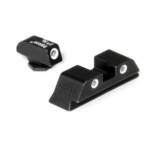BRIGHT & TOUGH NIGHT SIGHTS - GLOCK LARGE FRAMES, FRONT WHITE OUTLINE/GREEN TRITIUM, REAR WHITE OUTLINE/ORANGE TRITIUM