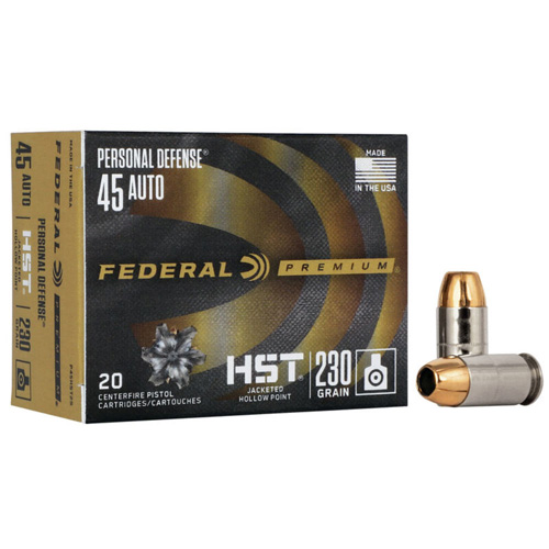 PERSONAL DEFENSE HST 45 AUTO 230 GR - JHP, 890 FPS, 20/BX