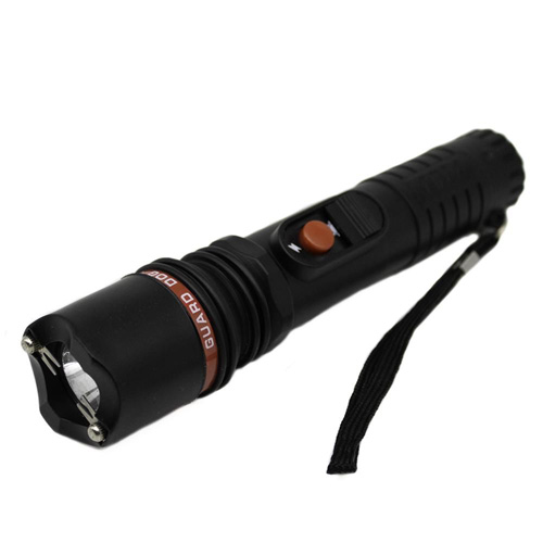 STUN GUN FLASHLIGHT WITH RUBBER HANDLE - BLACK, INFERNO