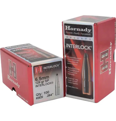 INTERLOCK® BULLETS - 6.5MM CALIBER, .264, 129 GRAIN, 100/BX
