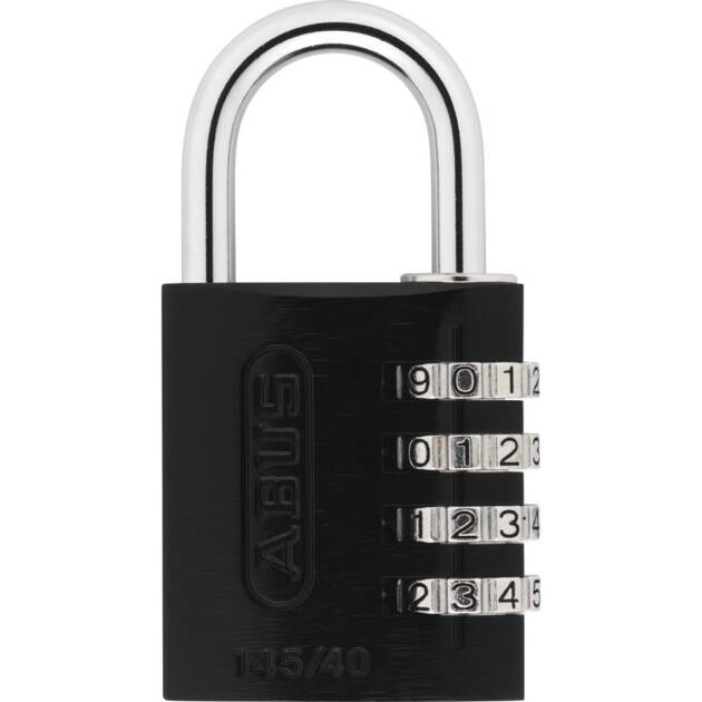 COMBINATION LOCK 145 - 4-DIAL, BLACK
