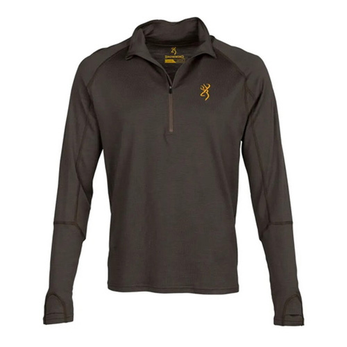 MERINO 1/4 ZIP SHIRT - MAJOR BROWN, XL