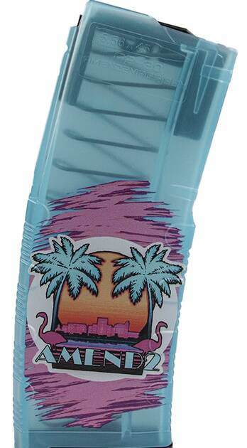 Amend2 MOD C AR-15 Mag - Translucent Miami Vice Teal | 30rd | 5.56 NATO