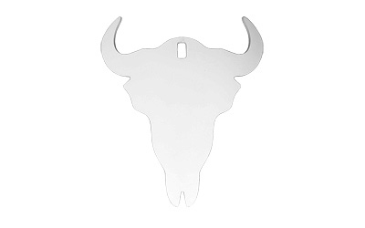 B/C AR500 3/8" SILHOUETTE SKULL WHT