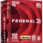 AMMO 40 SW 180GR FMJ BRASS CS 200/BX